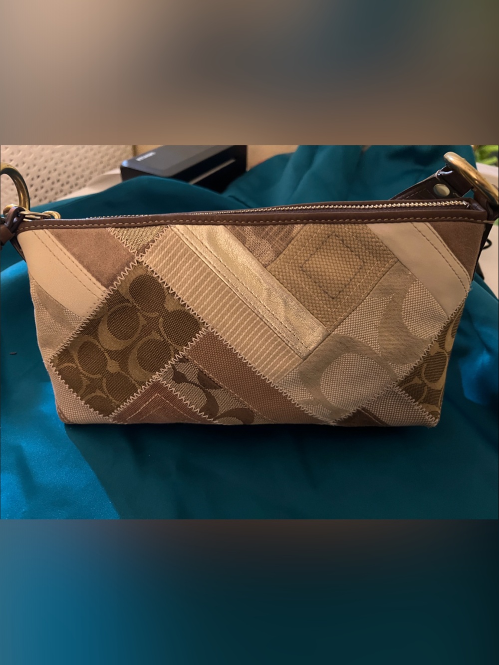 Coach Y2K Patchwork Shoulder Bag 12525 with matching full zip wallet